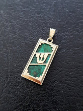 Gold and Eilat stone Jewish pendant