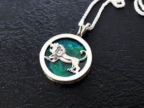 925 Silver Eilat Stone Megiddo Lion Pendant