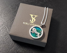 Silver eilat stone pendant 