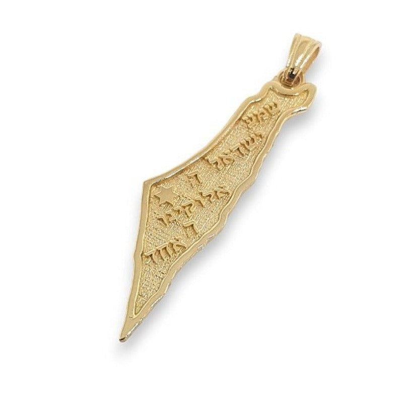 14K GOLD MAP OF ISRAEL PENDANT