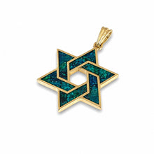 14k gold Eilat stone  star of david pendant