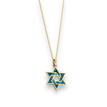 14k Gold Eilat Stone Star of David Pendant