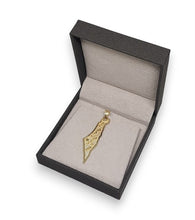 14K gold Shema Israel map pendant