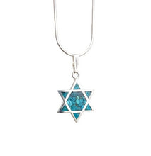925 Sterling Silver Eilat Stone  Star of David Pendant