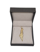 14K gold Shema Israel map pendant