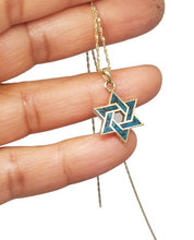 14k Gold Eilat Stone Star of David Pendant