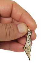 14K gold Shema Israel map pendant