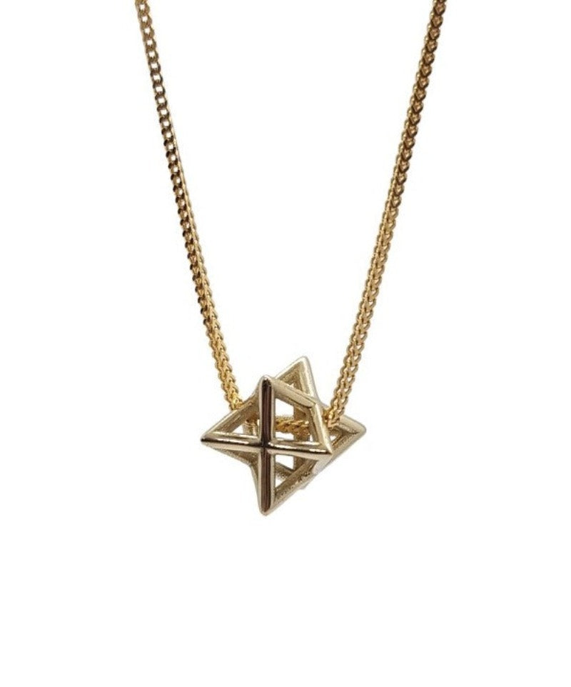 14K  gold merkaba star of David pendant 