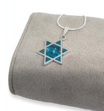 925 Sterling Silver Eilat Stone  Star of David Pendant