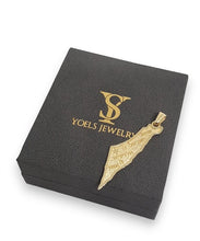 14K gold Shema Israel map pendant