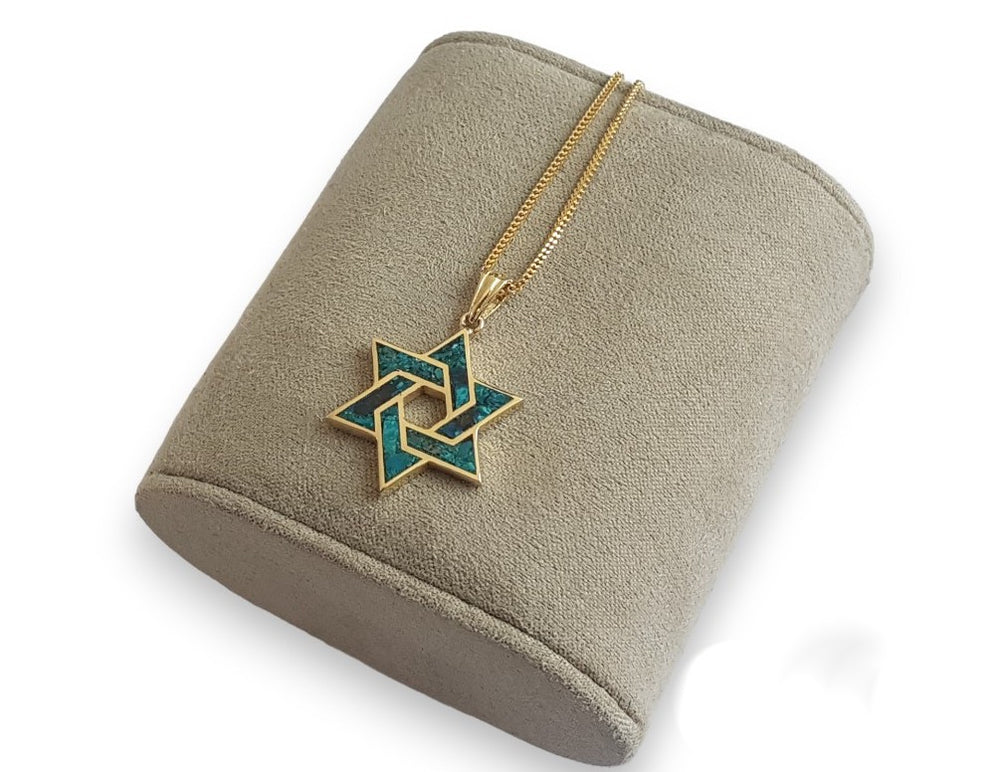 14k gold star of david pendant