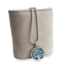 925 Roman Silver Tree of Life   Glass Pendant Necklace