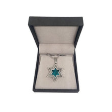 Sterling Silver Star of David Pendant with Eilat Stone in Luxury Jewelry Gift Box