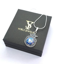 925 SIlver Pomegranate Judaica Pendant Necklace set with Roman Glass,Pomegranate Pendant Israel-top of box