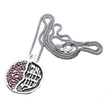 925 Silver Ani Le Dodi Pomegranate Pendant Necklace set With Garnets