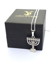 925 Silver Jewish Pendant, Menorah Pendant,Jerusalem Pendant-with box