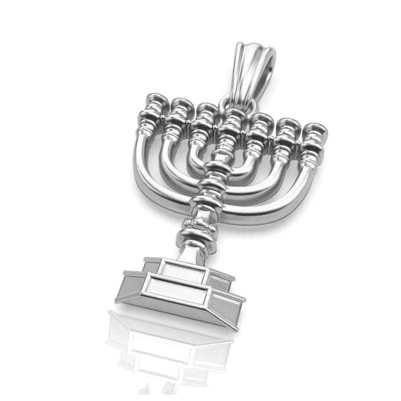 925 Silver Jewish Pendant, Menorah Pendant,Jerusalem Pendant