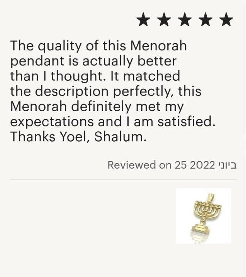 925 Silver Jewish Pendant, Menorah Pendant,Jerusalem Pendant  --testimonial