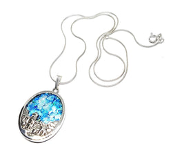 925 Silver Roman Glass Jerusalem Pendant Necklace 3D Jerusalem Pendant,Judaica Pendant- with chain