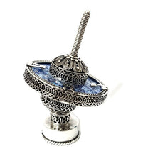 925 Sterling Silver Hand Made Yemenite Filigree Roman Glass Hanukkah Dreidel Judaica,Hanukkah Gift-full set
