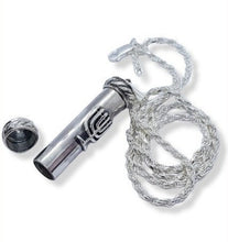 925 Sterling Silver Mezuzah Pendant Amulet ,Open Amulet Pendant,Shema Israel Parchement Scroll ,Jewish Judaica Amulet-set up