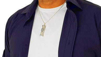 925 Sterling Silver Mezuzah Pendant Amulet ,Open Amulet Pendant,Shema Israel Parchement Scroll ,Jewish Judaica Amulet-real look