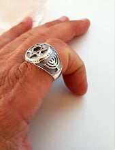 925 silver star of david  menorah ring