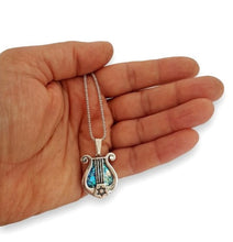 roman glass harp star of David pendant