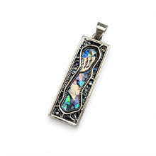 Roman Glass Silver Mezuzah Pendant