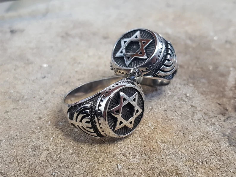 925 silver star of david ring