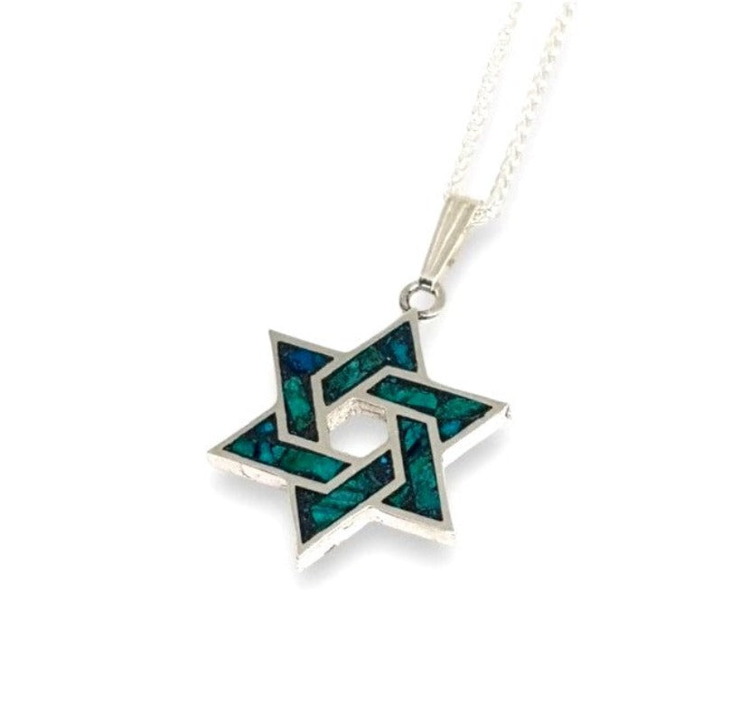 Eilat stone star of David Pendant