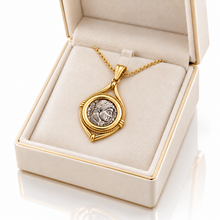 14K Gold Roman Coin Pendant In  box