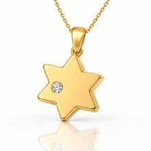 Small Gold Star of David Pendant with Lab Diamond | Yoel’s Jewelry
