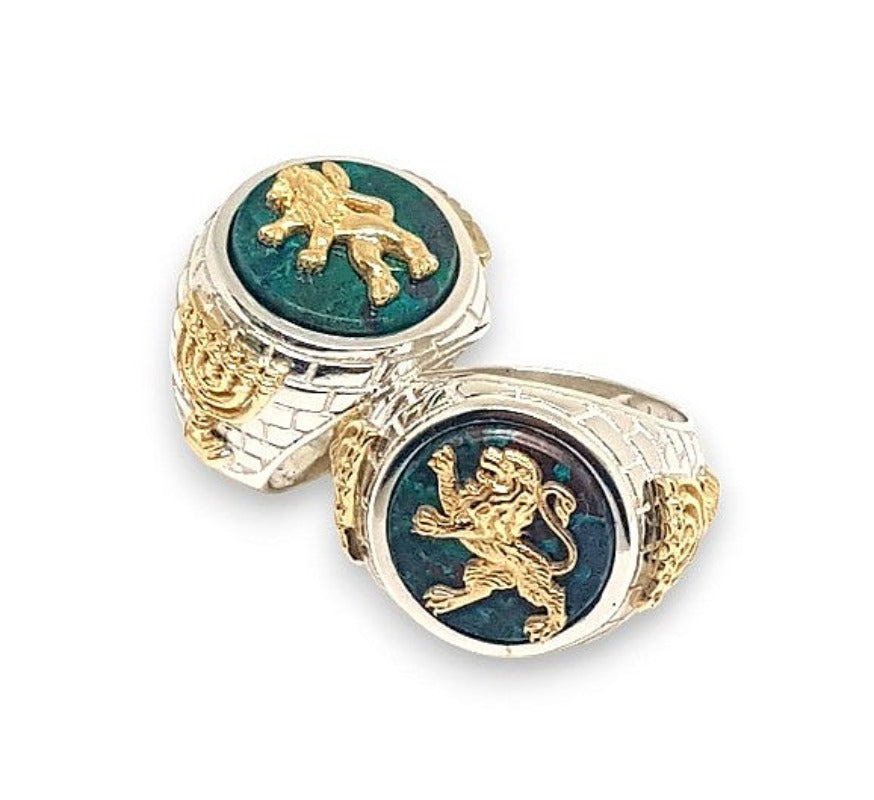 Gold Eilat Stone lion rings