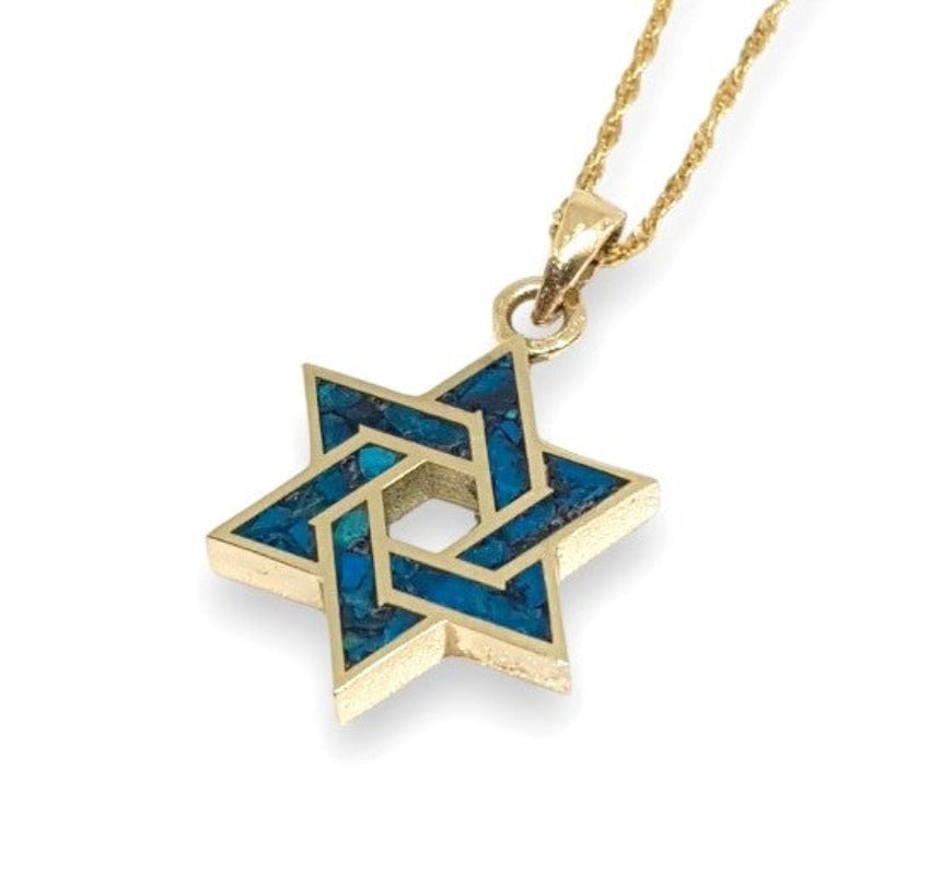 14k gold eilat star of david pendant