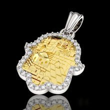 14k Jerusalem hamsa pendant