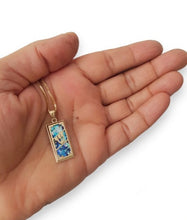 14k Gold Roman Glass Mezuzah Pendan