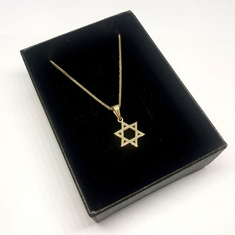 Dainty Star of David Pendant inside box