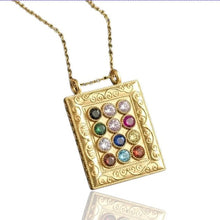 14K  gold hoshen pendant judaica jewelry from Israel 