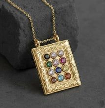 14K  gold hoshen pendant judaica jewelry from Israel 