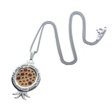 Pomegranate Pendant set With Garnets  with chain 