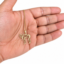 14K Gold Filigree Chai Pendant,Jewish Pendant Handmade In Israel