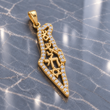 gold map of Israel pendant 