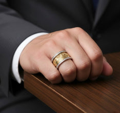 Solid Gold Jerusalem ring with diamonds