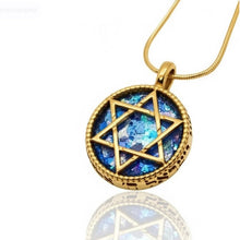 gold roman glass star of david pendant