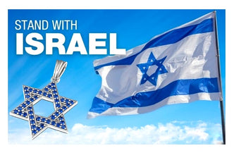 14k Gold Star of David Pendant with Sapphire Stones