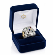Hoshen Ring – 925 Sterling Silver & 9k Gold Star of David Ring | Twelve Tribes of Israel