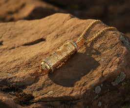 14k gold and diamonds Jerusalem Mezuzah Pendant