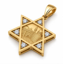 14K Gold Star of David Pendant
