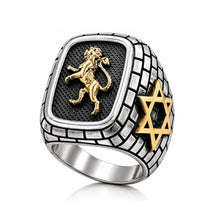 Lion of Judah Ring Sterling Silver and Gold